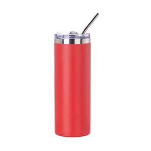 Skinny tumbler 20oz acero inoxidable rojo (Grabado Láser)