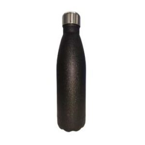 Botella negra escarchada tipo boliche de acero inoxidable 500ml (Grabado Láser)