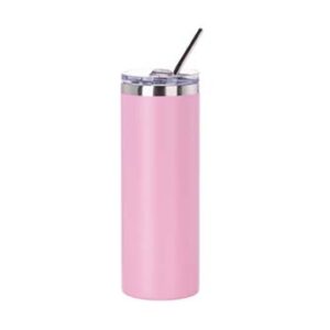 Skinny tumbler 20oz acero inoxidable rosado (Grabado Láser)
