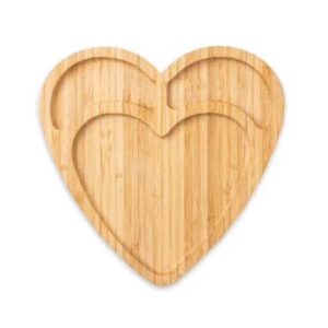 Plato con forma de corazón de bambú para bebé (Grabado Láser)