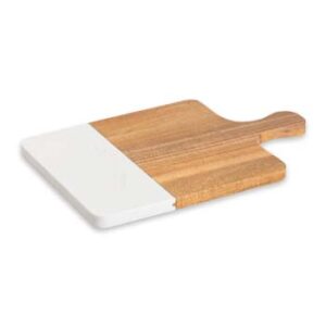 Tabla para picar de bambú con pieza de mármol blanco (Grabado Láser)