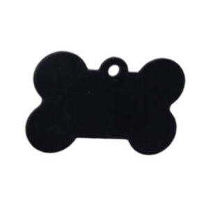 Placa de aluminio negra con forma de hueso (Grabado Láser)