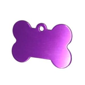 Placa de aluminio púrpura con forma de hueso (Grabado Láser)