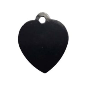 Placa de aluminio negra con forma de corazón (Grabado Láser)