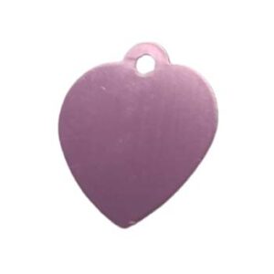Placa de aluminio rosada con forma de corazón (Grabado Láser)