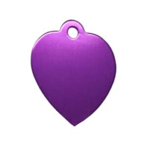 Placa de aluminio púrpura con forma de corazón (Grabado Láser)