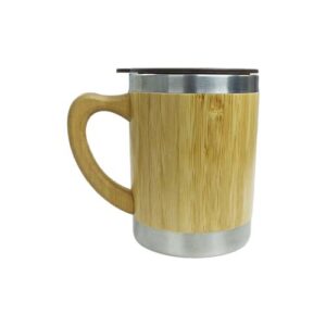 Taza de Café con cubierta de bambu 300ml (Grabado Láser)