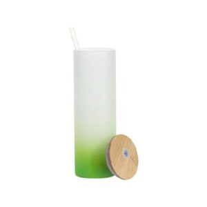Vaso de vidrio glaseado 20oz con degradado verde