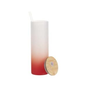 Vaso de vidrio glaseado 20oz con degradado rojo
