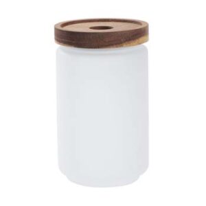 Frasco de vidrio glaseado 750ml con tapa de madera