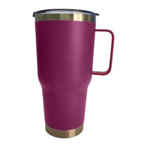 Tumbler 30oz con agarradera púrpura mate (Grabado Láser)