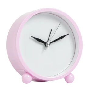 Reloj despertador rosado de mesa redondo 10.5 x 10.7 x 4cm