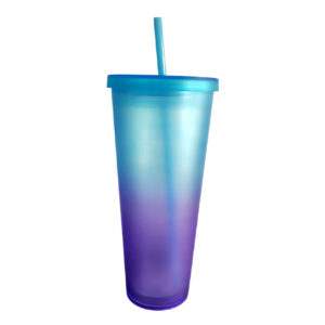 Vaso plástico acrílico Azul con degradado  morado 24oz