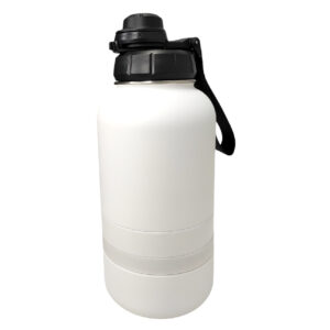 Botella 32oz blanca con compartimiento Acero inoxidable 304
