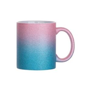 Taza escarchada 11oz con degradado rosa-celeste