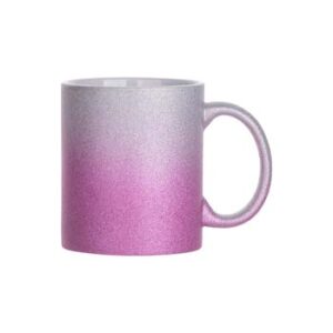 Taza escarchada 11oz con degradado plata-rosa