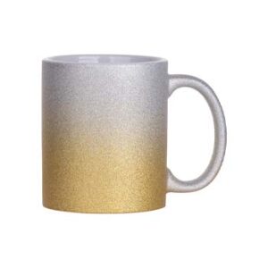 Taza escarchada 11oz con degradado plata-dorado