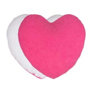Cojín afelpado de corazón 40x40cm rosado -blanco