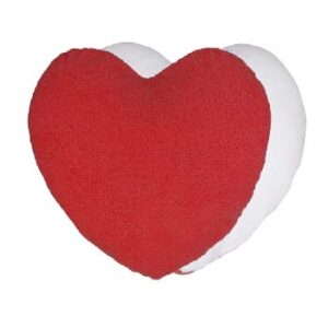 Cojín afelpado de corazón 40x40cm rojo -blanco