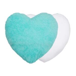 Cojín afelpado de corazón 40x40cm verde claro-blanco