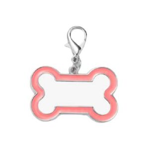 Placa sublimable para mascota con borde rosa
