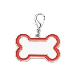Placa sublimable para mascota con borde rojo