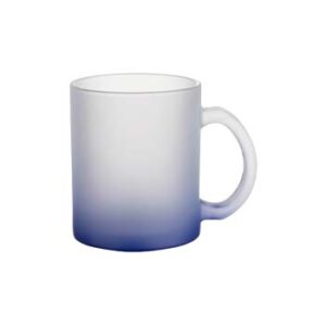 Taza 11oz glaseada de vidrio con degradado azul