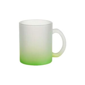Taza 11oz glaseada de vidrio con degradado verde