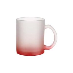 Taza 11oz glaseada de vidrio con degradado rojo