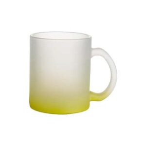 Taza 11oz glaseada de vidrio con degradado amarillo