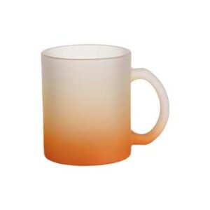 Taza 11oz glaseada de vidrio con degradado naranja
