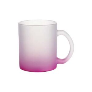 Taza 11oz glaseada de vidrio con degradado rosado