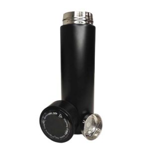 Botella de acero inoxidable Negra de 500ml con sensor de temperatura (Grabado Láser)