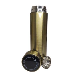 Botella de acero inoxidable Dorada de 500ml con sensor de temperatura (Grabado Láser)