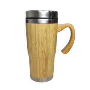 Taza de café con cubierta de bambu y asa de 300ml (Grabado Láser)