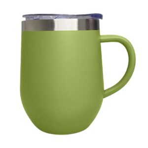 Coctelera 12oz Verde ejercito mate con agarradera (Grabado Láser)