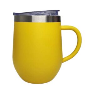 Coctelera 12oz Amarillo mate con agarradera (Grabado Láser)
