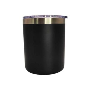 Vaso whiskero 350ml Negro mate Acero inoxidable 304 (Grabado Láser)