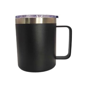 Taza de café 350ml con agarradera Negro mate Acero inoxidable 304 (Grabado Láser)