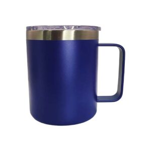 Taza de café 350ml con agarradera Azul mate Acero inoxidable 304 (Grabado Láser)