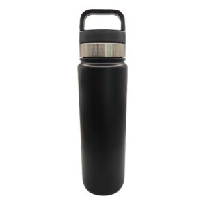 Botella 24oz térmica Negro con compartimiento Acero inoxidable 304 (Grabado Láser)