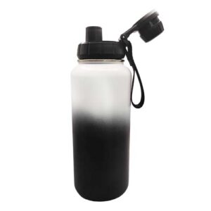 Botella 32oz con degradado (Blanco - Negro) Acero inoxidable 304 (Grabado Láser)