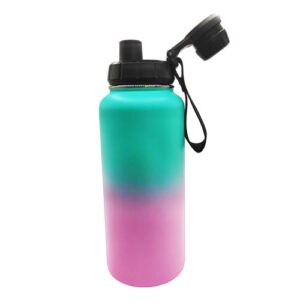 Botella 32oz con degradado (Menta - Rosa) Acero inoxidable 304 (Grabado Láser)