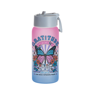 Botella deportiva de vidrio glaseado 25oz degradado rosa - azul
