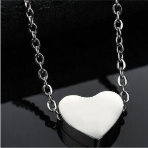 Collar con corazón plata pequeño de acero inoxidable