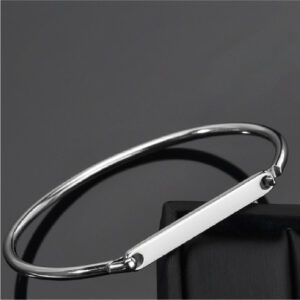 Pulsera rígida plata de acero inoxidable