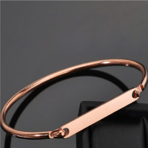 Pulsera rígida oro rosa de acero inoxidable