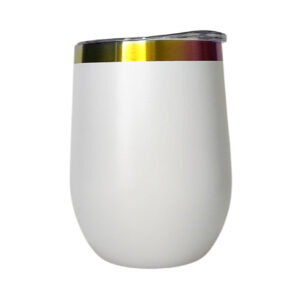Coctelera 12oz blanca mate con fondo tornasol Acero inoxidable 304