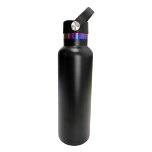 Botella 600ml térmica Negra con fondo tornasol Acero inoxidable 304