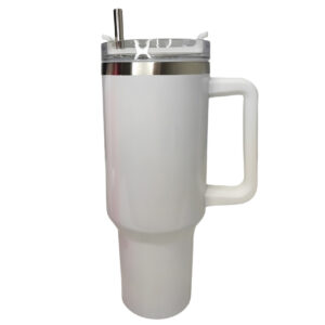 Tumbler blanco 40 oz con agarradera acero inoxidable 304